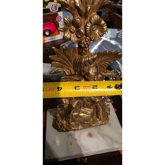 Pair of Antique Ormolu and Marble Colonial Style Candleholders - Picture 9 of 11